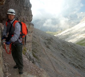 Na ferratě Innerkofler v Dolomitech