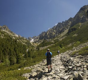 Začátek stoupání na Ostrvu - Vysoké Tatry