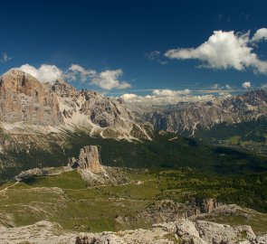 View of Tofana di Rozes and Cortina d'Ampezzo