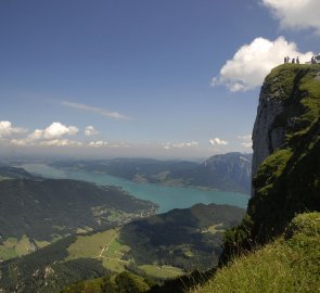 Jezero Altersee a hora Schafberg, Salzkammergutberge