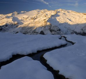 Hochalmspitze během výstupu na Grosser Hafner