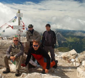 The summit of Piz Boe 3152 m above sea level in the Italian Dolomites