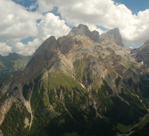 Gran Vernel a Marmolada z vrcholu hory Colac