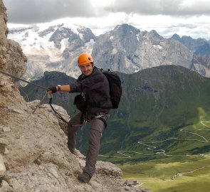 Ferrata Cesare Piazzetta, in the background Marmolada