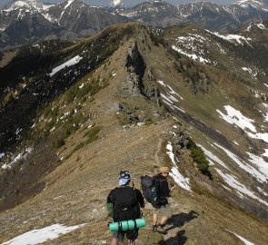 Pokračování po krásném hřebínku na horu Leistenhorn