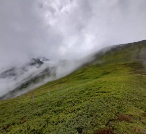 The saddle between the Pleschnitzzinken and Scheibleck mountains