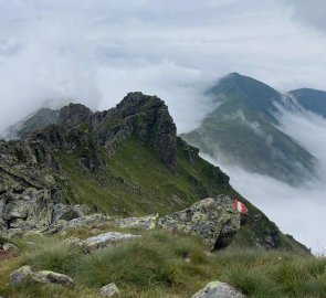 Během stoupání na Gamskarspitze se začaly mraky protrhávat