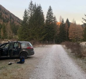 Forest car park above the Franzlbauerhütte