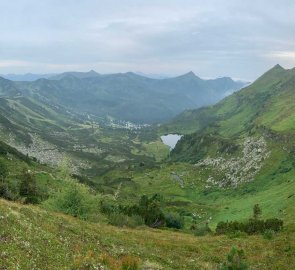 View of the mountains around the Planneralm, on the right the Plannerseekarspitze