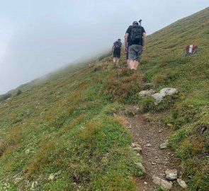 Během stoupání na Hochrettelstein se počasí výrazně změnilo