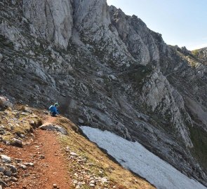 Just near the top, the landscape turns rockier