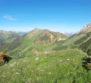 View of the western part of the Hochschwab and the eastern part of the Ennstal Alps