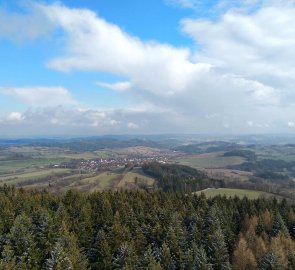 Výhled z rozhledny Horní les na Vysočině