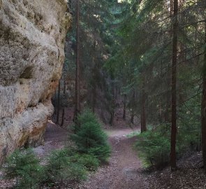 Neznačená stezka mezi skalami