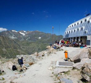 Vittorio Emanuele II mountain hut in the Graj Alps, Italy