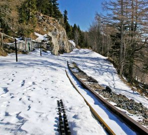 V místě, kde jsme se napojili na zubačku vedoucí na náhorní planinu Schneebergu