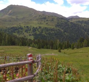 Pohled od Winkler Alm na horu Gregerlnock (2296 m.n.m.)