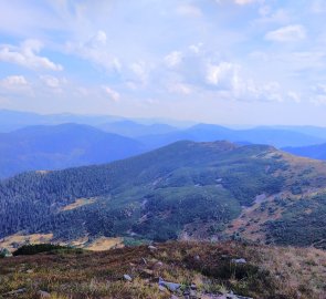 View from Nehrovec mountain in Ukraine