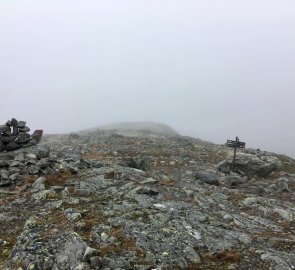 Rozcestník po cestě na Gaustatoppen