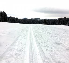 Po cestě nebylo moc lidí, občas nějací běžkaři