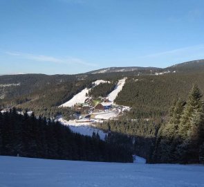 View from the road to the saddle and the Jeseníky ridge