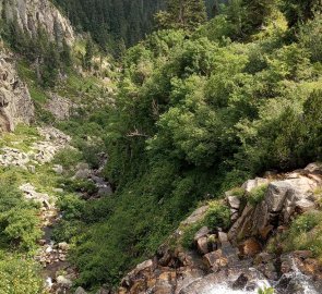 Labský waterfall at the descent from Labská bouda