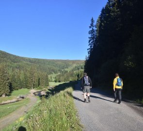 Cesta ze střediska k horskému hřebenu