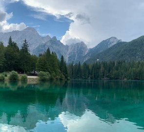 Lake Lago di Inferiore and Mangart