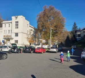 Parking lot at the sokolovna in Bílovice nad Svitavou