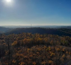 View towards Brno, Dukovany looming in the distance