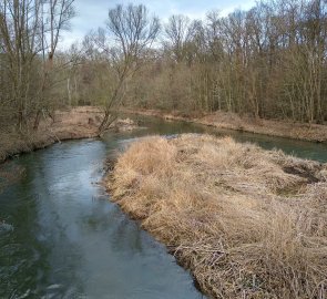 Pohled z mostu na řeku Moravu