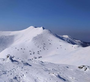 Pohled na Malý Kriváň ze sedla Bublen