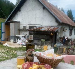 Refreshments at the shepherd's hut