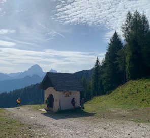 Chapel and Mangart Mountain