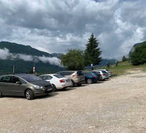 Paid parking above the village of Stara Fužina