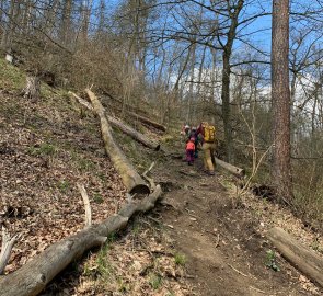 Steep climb to the ruins of Kraví Hora