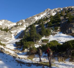 Značená cesta č. 829 nad osadou Sonnschienlam směrem k hoře Ebenstein