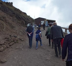 Refreshments on the way to the crater of Vesuvius volcano