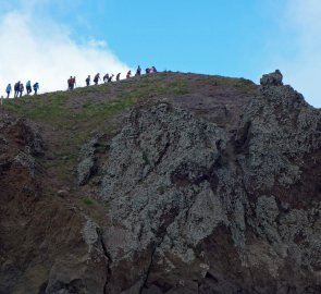 View of the very top of Vesuvius from the crater rim