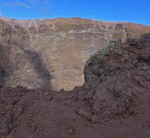 View into the caldera of Vesuvius volcano