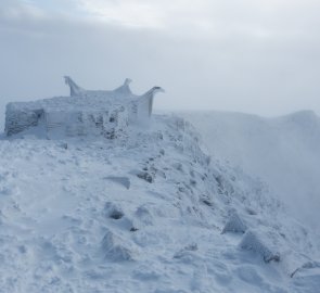 Vrcholové foto hory Galdhøpiggen