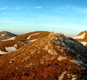 Morning view of the Hochschwab in Alps