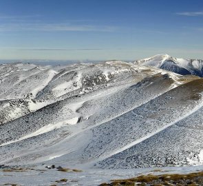 Pohled z vrcholu Heukuppe na Raxalpe a Schneeberg