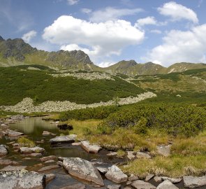 Horské pleso a hora Gams Kogel