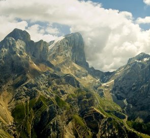 Gran Vernel 3,210 m above sea level and Marmolada 3,344 m above sea level - view from the top of Colac 2715 m above sea level.