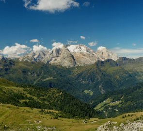 Marmolada and the Dolomites from the top of Nuvolau