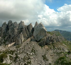 Zubci towers, on the left Mount Bandijerna 2 409 m above sea level.