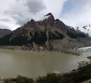 View of Lago Torre and the glacier in Los Glaciares National Park