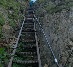 The steel ladder was an addition to the climb