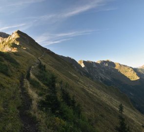 Incised trail in the mountainside